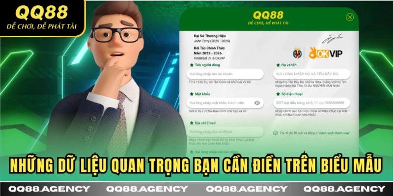 Những dữ liệu quan trọng bạn cần điền trên biểu mẫu